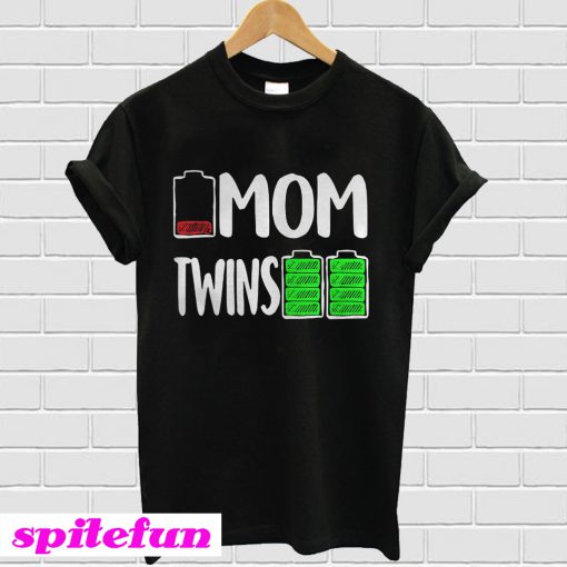 Tired Mom low battery Twins full charge T-shirt