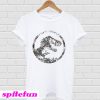 Dinosaurs I hate people flower T-shirt