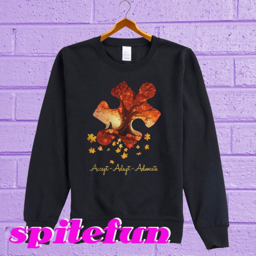 Halloween Autism Accept Adapt Advocate Sweatshirt
