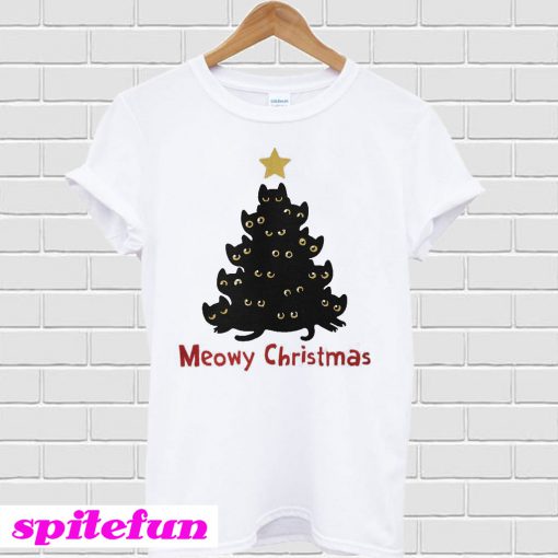 Cat Meowy Christmas Tree T-shirt