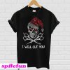 Christmas Skeleton Rhinestone Santa hat I will cut you T-shirt