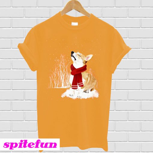 Corgi Is Watching The Snow T-Shirt