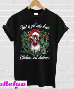 Just A Girl Who Loves Chicken And Christmas T-Shirt