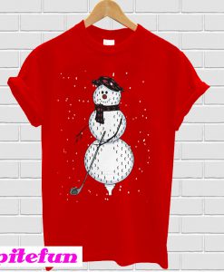 Santa Snowman gold christmas T-shirt