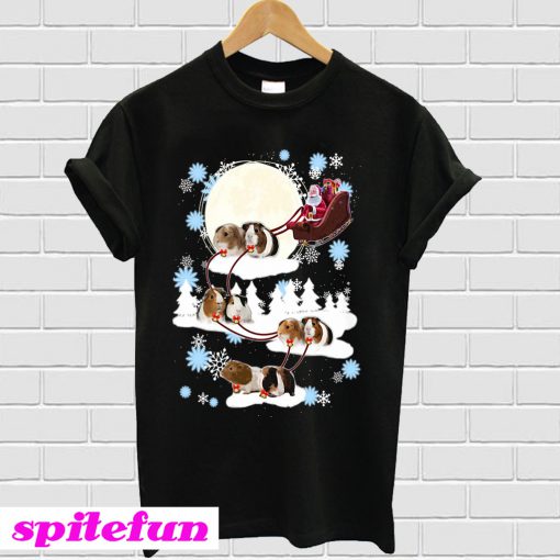 Santa riding Guinea Pig Christmas T-shirt