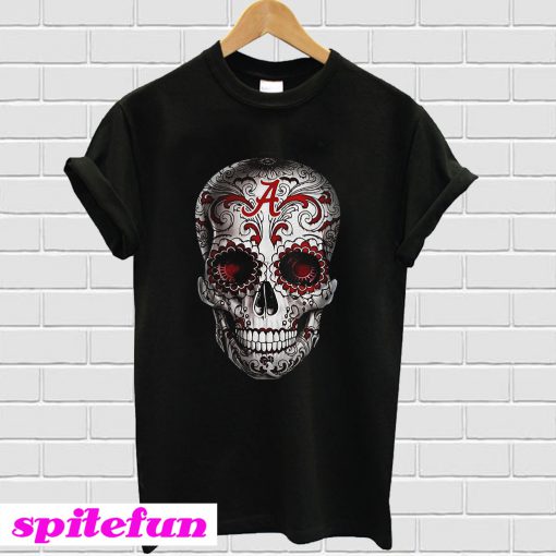 Alabama Crimson Skull flower T-shirt