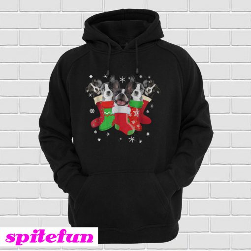 Boston Terrier Christmas socks Hoodie