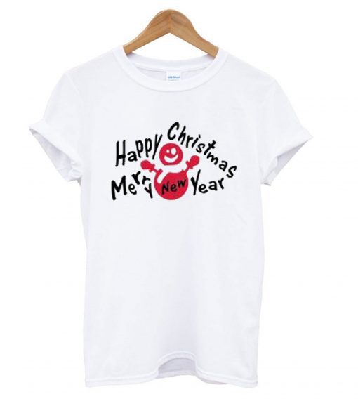 Merry Cahristmas & Happy New Year Snowman T-shirt