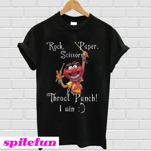 The Muppets Rock Paper Scissors throat punch I win T- shirt
