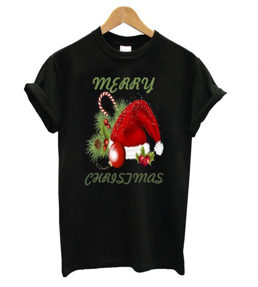 Merry Christmas Hat Men T-shirt