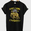 Sunflower Just a girl who love Elephants T-shirt