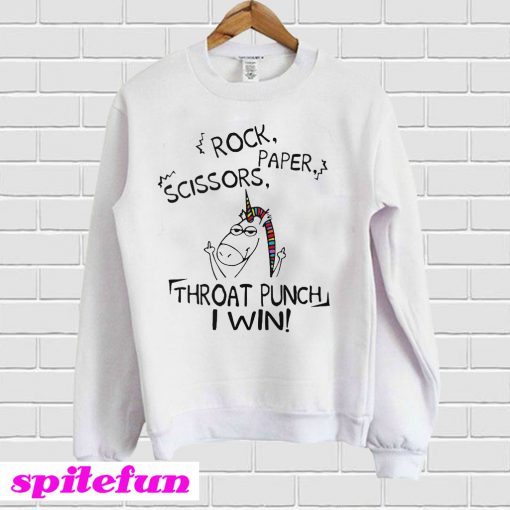 Rock Paper Scissors Throat Punch I Win Sweatshirt