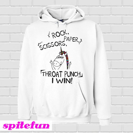 Rock Paper Scissors Throat Punch I Win Hoodie