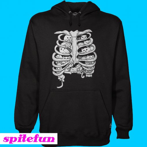 Skeleton chest cat Hoodie