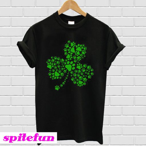 Dog Paw Shamrock St Patrick’s day T-Shirt