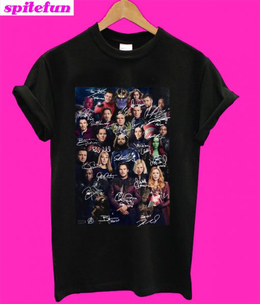 Marvel Avengers Endgame poster signature T-Shirt
