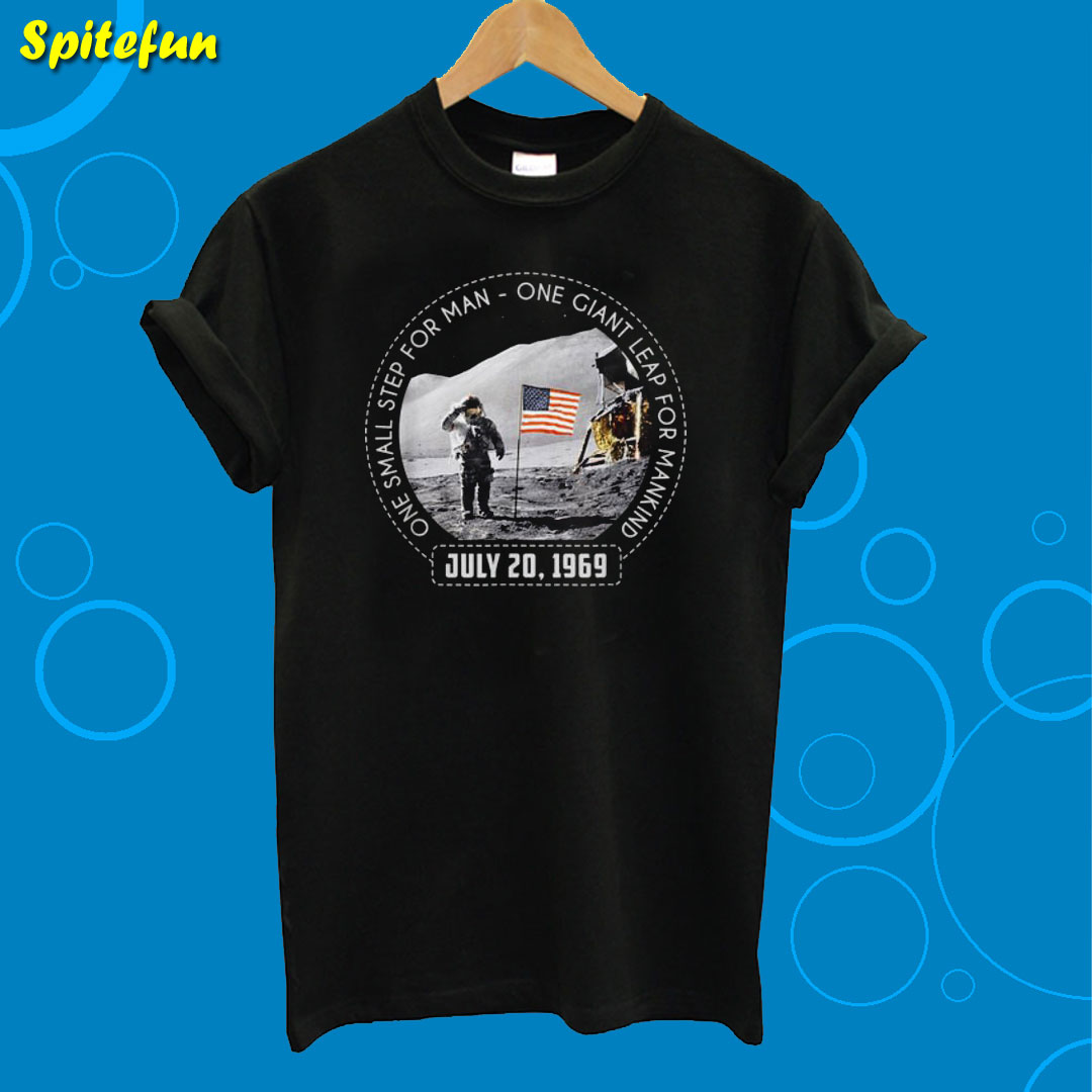 One Small Step For Man One Giant Leap For Mankind Austranaut American Flag T-Shirt