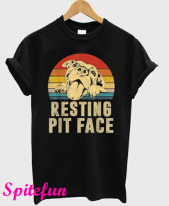 Funny Dog Pitbull Resting Pit Face T-Shirt