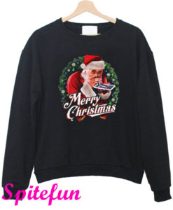 St. Nick Santa Snorting Crack Cocaine on Christmas Holiday Sweatshirt