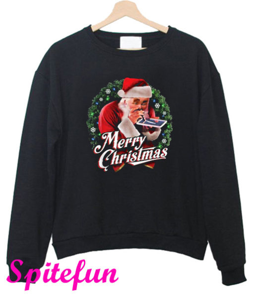 St. Nick Santa Snorting Crack Cocaine on Christmas Holiday Sweatshirt