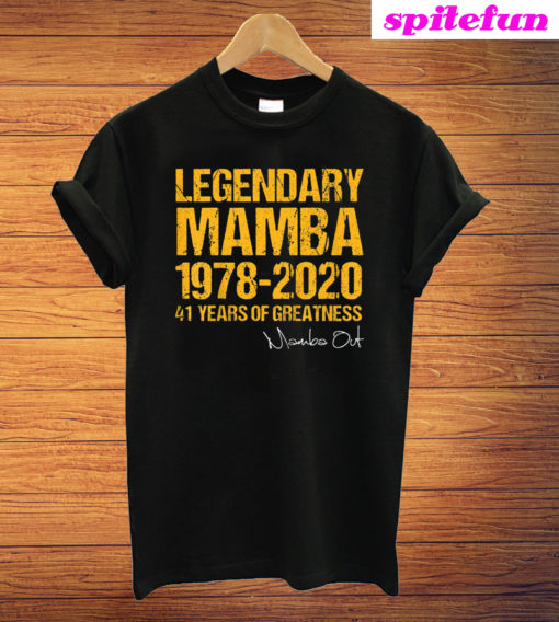 Mamba Out 1978 2020 41 Years Of Greatness T-Shirt