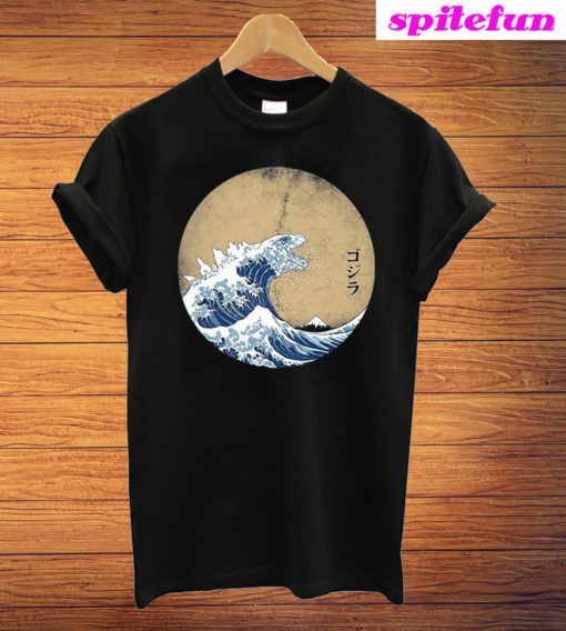 The Great Wave Off Kanagawa Godzilla T-Shirt