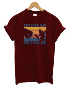Vintage Best Corgi Dad Ever Fist Bump Funny Corgi Lover T-shirt