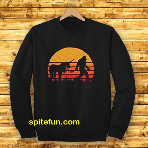 Funny Bigfoot Sasquatch & Unicorn Sweatshirt