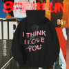 I Think I Love You Warp Black Rose Hoodie Black TPKJ1