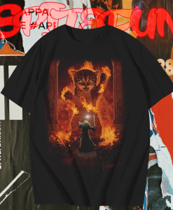 The Mountain Cat Gandalf You Shall Not Pass Fire Kitten Wizard Kitty t-shirt TPKJ1 TPKJ1